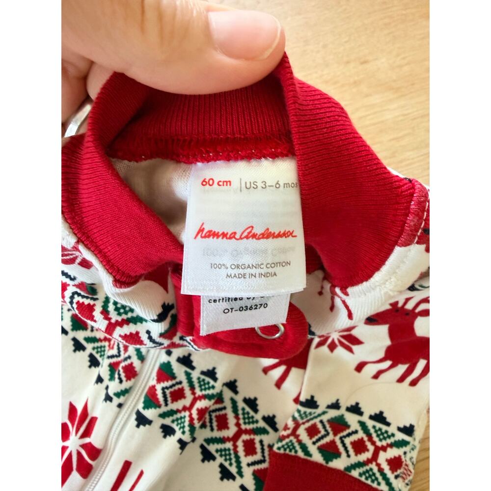 Hanna Andersson Red Dear Deer Baby Sleeper Pajamas - Picture 4 of 5